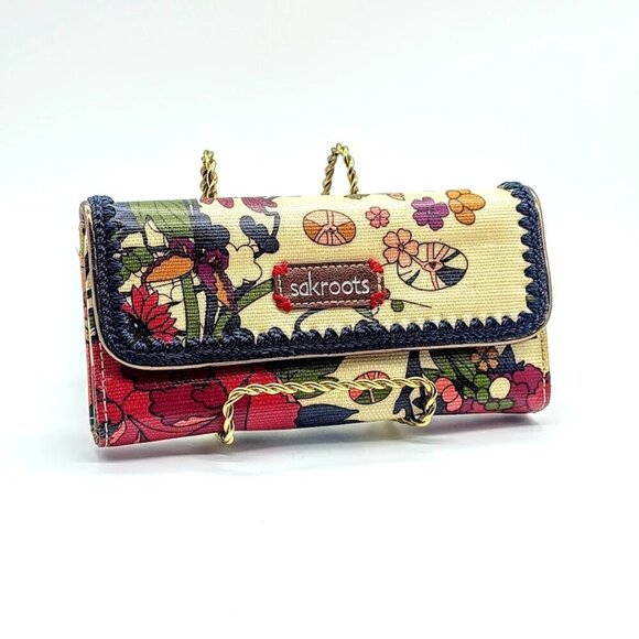 Sakroots Peace Multicolor Coated Canvas Trifold Wallet - Picture 2 of 6